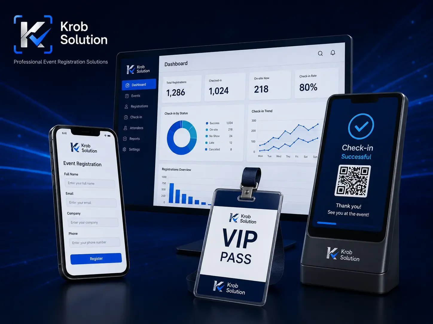 ระบบลงทะเบียนและเช็กอินงานอีเว้นท์ Krob Solution